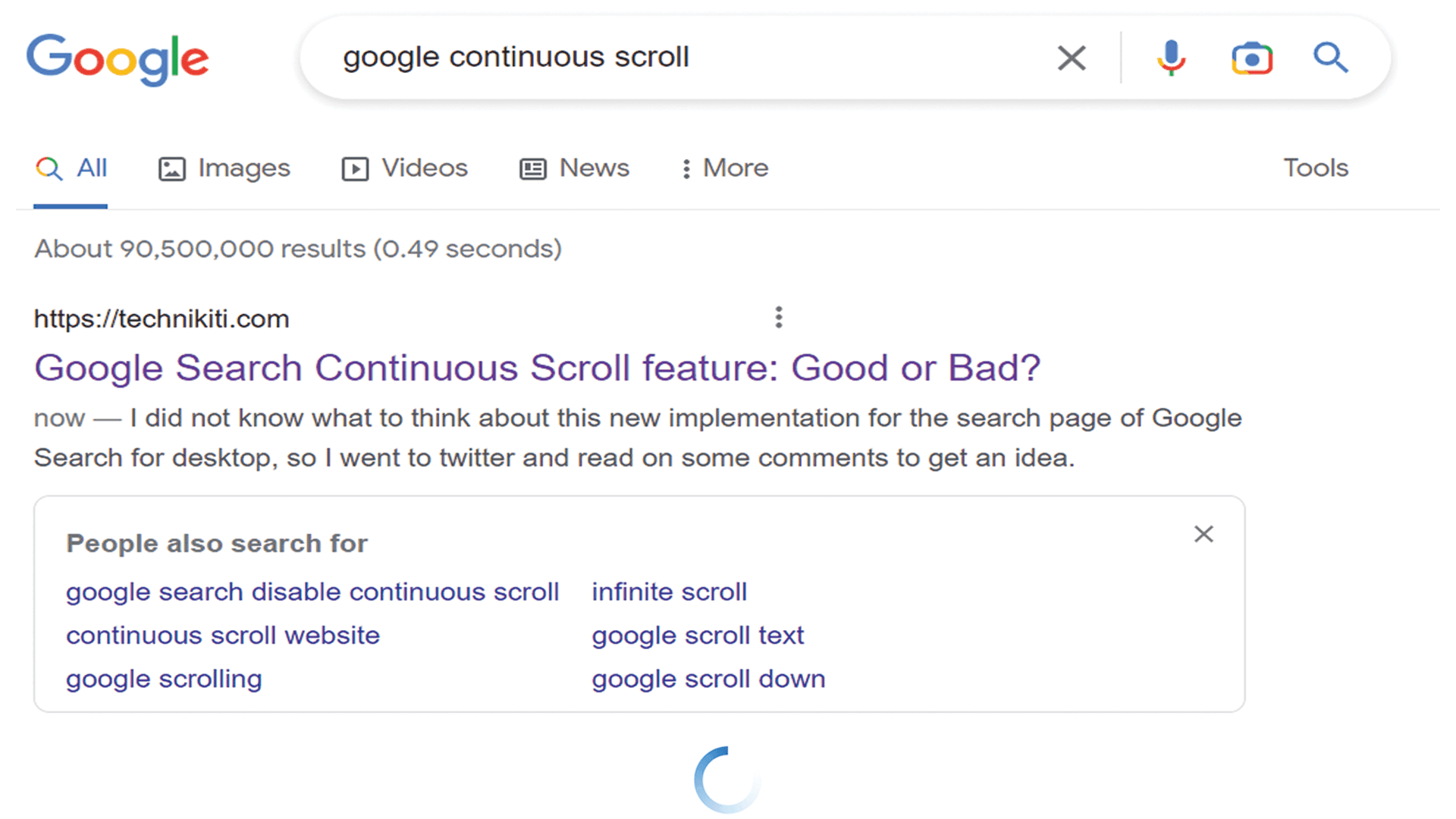 Image for article Google Search Continuous Scroll Feature: Good or Bad?